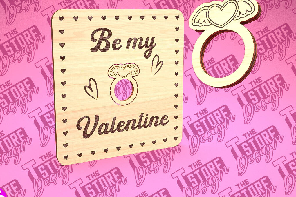 Intra απο ξύλο plywood 3mm-4mm πάχος – Δαχτυλίδι του Αγίου Βαλεντίνου | CNC Δίασταση  20x20 cm INTRAFABR-89399607