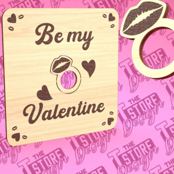 Intra απο ξύλο plywood 3mm-4mm πάχος – Δαχτυλίδι του Αγίου Βαλεντίνου | CNC Δίασταση  20x20 cm INTRAFABR-89399643 - Image 2