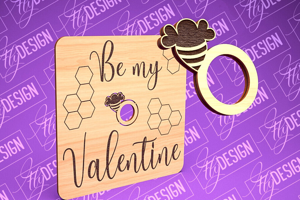 Intra απο ξύλο plywood 3mm-4mm πάχος – Δαχτυλίδι του Αγίου Βαλεντίνου | CNC Δίασταση  20x20 cm INTRAFABR-89201031