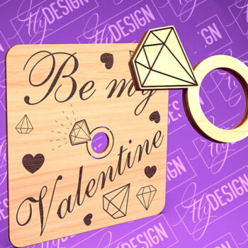 Intra απο ξύλο plywood 3mm-4mm πάχος – Δαχτυλίδι του Αγίου Βαλεντίνου | CNC Δίασταση  20x20 cm INTRAFABR-89201079 - Image 1