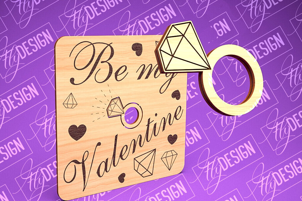 Intra απο ξύλο plywood 3mm-4mm πάχος – Δαχτυλίδι του Αγίου Βαλεντίνου | CNC Δίασταση  20x20 cm INTRAFABR-89201079