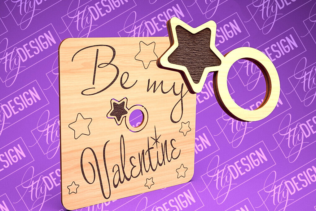 Intra απο ξύλο plywood 3mm-4mm πάχος – Δαχτυλίδι του Αγίου Βαλεντίνου | CNC Δίασταση  20x20 cm INTRAFABR-89201126