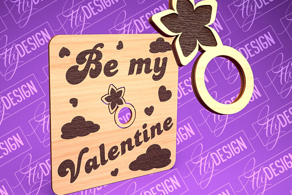 Intra απο ξύλο plywood 3mm-4mm πάχος – Δαχτυλίδι του Αγίου Βαλεντίνου | CNC Δίασταση  20x20 cm INTRAFABR-89201158