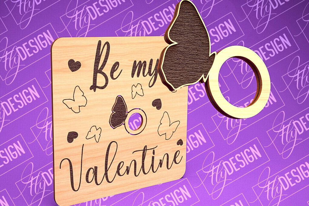 Intra απο ξύλο plywood 3mm-4mm πάχος – Δαχτυλίδι του Αγίου Βαλεντίνου | CNC Δίασταση  20x20 cm INTRAFABR-89201242