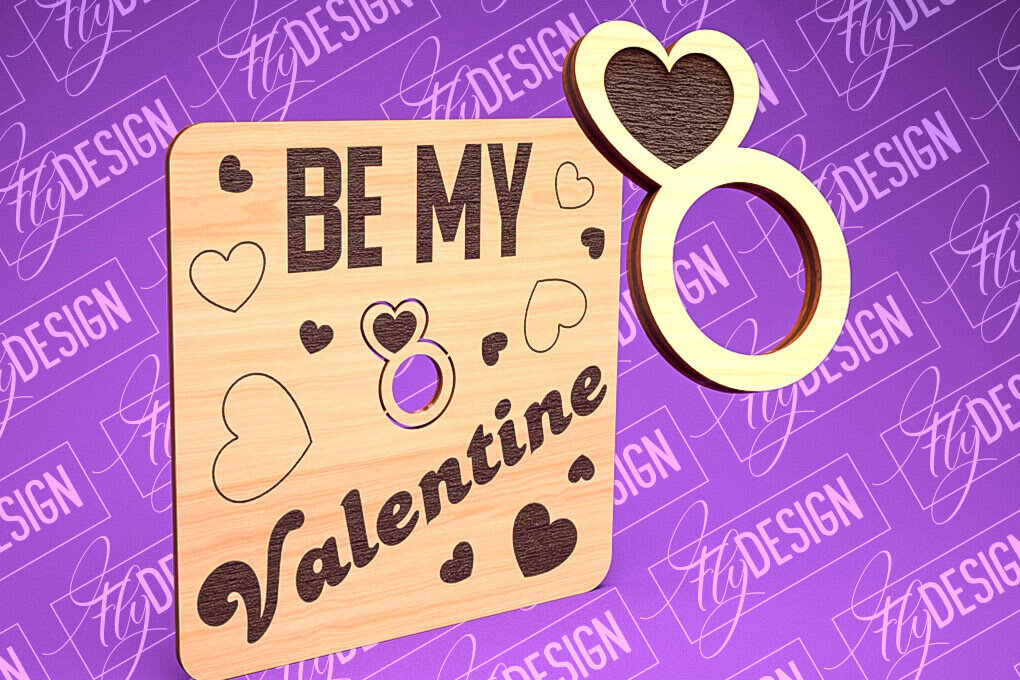 Intra απο ξύλο plywood 3mm-4mm πάχος – Δαχτυλίδι του Αγίου Βαλεντίνου | CNC Δίασταση  20x20 cm INTRAFABR-89200961