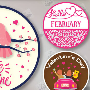 Intra απο ξύλο plywood 3mm-4mm πάχος – Πακέτο κοπής λέιζερ στρογγυλών πινακίδων του Αγίου Βαλεντίνου Δίασταση  20x20 cm INTRAFABR-113859459 - Image 1