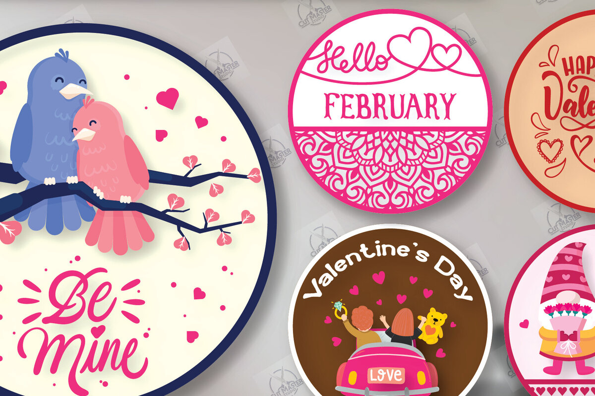 Intra απο ξύλο plywood 3mm-4mm πάχος – Πακέτο κοπής λέιζερ στρογγυλών πινακίδων του Αγίου Βαλεντίνου Δίασταση  20x20 cm INTRAFABR-113859459