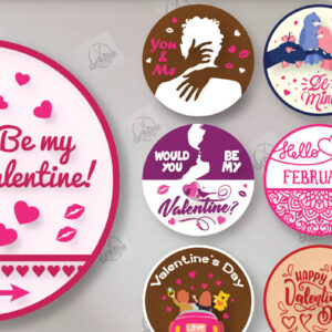 Intra απο ξύλο plywood 3mm-4mm πάχος – Πακέτο κοπής λέιζερ στρογγυλών πινακίδων του Αγίου Βαλεντίνου Δίασταση 20x20 cm INTRAFABR-113859476