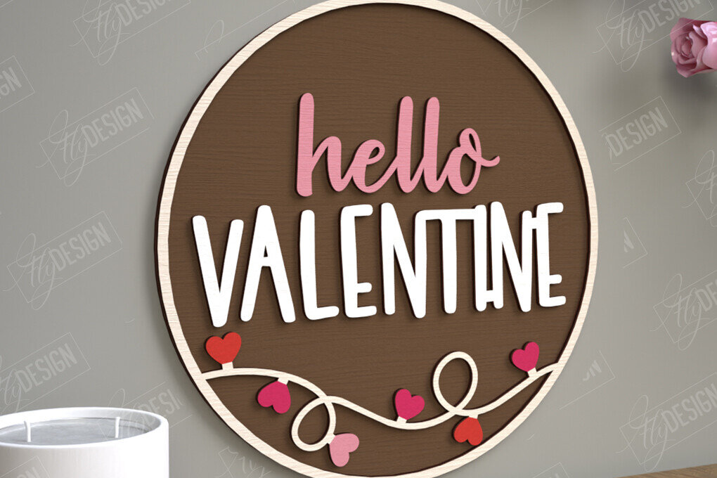 Intra απο ξύλο plywood 3mm-4mm πάχος – Στρογγυλά σημάδια του Αγίου Βαλεντίνου | Ρομαντικό δώρο Δίασταση  20x20 cm INTRAFABR-110186084