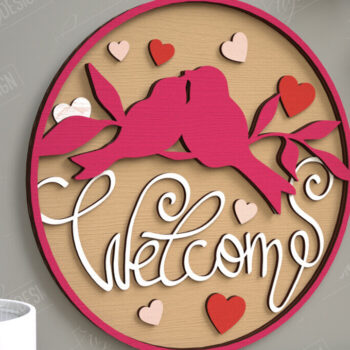 Intra απο ξύλο plywood 3mm-4mm πάχος – Στρογγυλά σημάδια του Αγίου Βαλεντίνου | Ρομαντικό δώρο Δίασταση  20x20 cm INTRAFABR-110185528 - Image 1