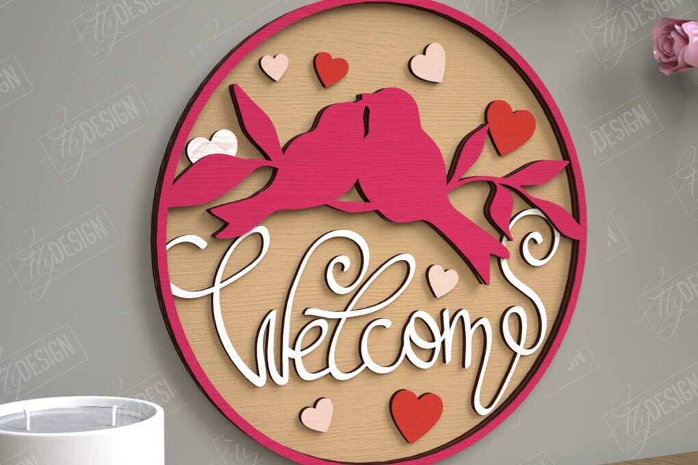 Intra απο ξύλο plywood 3mm-4mm πάχος – Στρογγυλά σημάδια του Αγίου Βαλεντίνου | Ρομαντικό δώρο Δίασταση  20x20 cm INTRAFABR-110185528