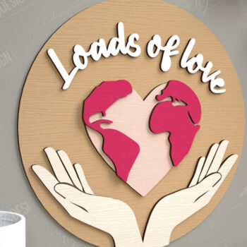 Intra απο ξύλο plywood 3mm-4mm πάχος – Στρογγυλά σημάδια του Αγίου Βαλεντίνου | Ρομαντικό δώρο Δίασταση  20x20 cm INTRAFABR-110185710 - Image 1