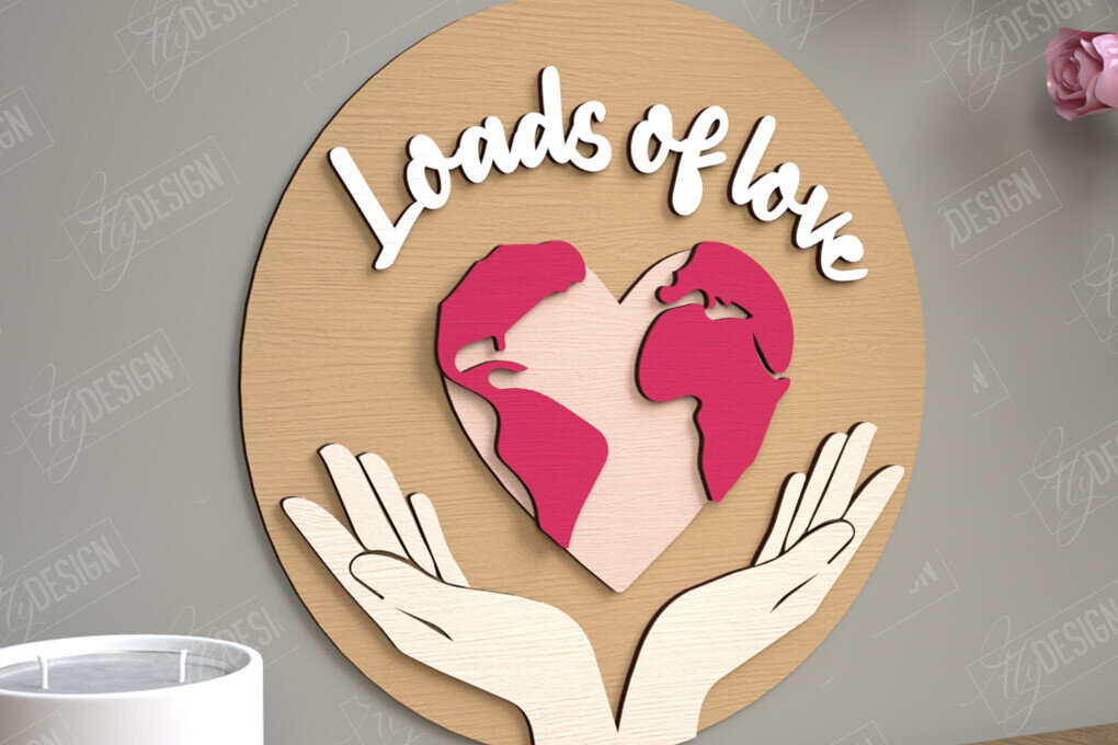 Intra απο ξύλο plywood 3mm-4mm πάχος – Στρογγυλά σημάδια του Αγίου Βαλεντίνου | Ρομαντικό δώρο Δίασταση  20x20 cm INTRAFABR-110185710