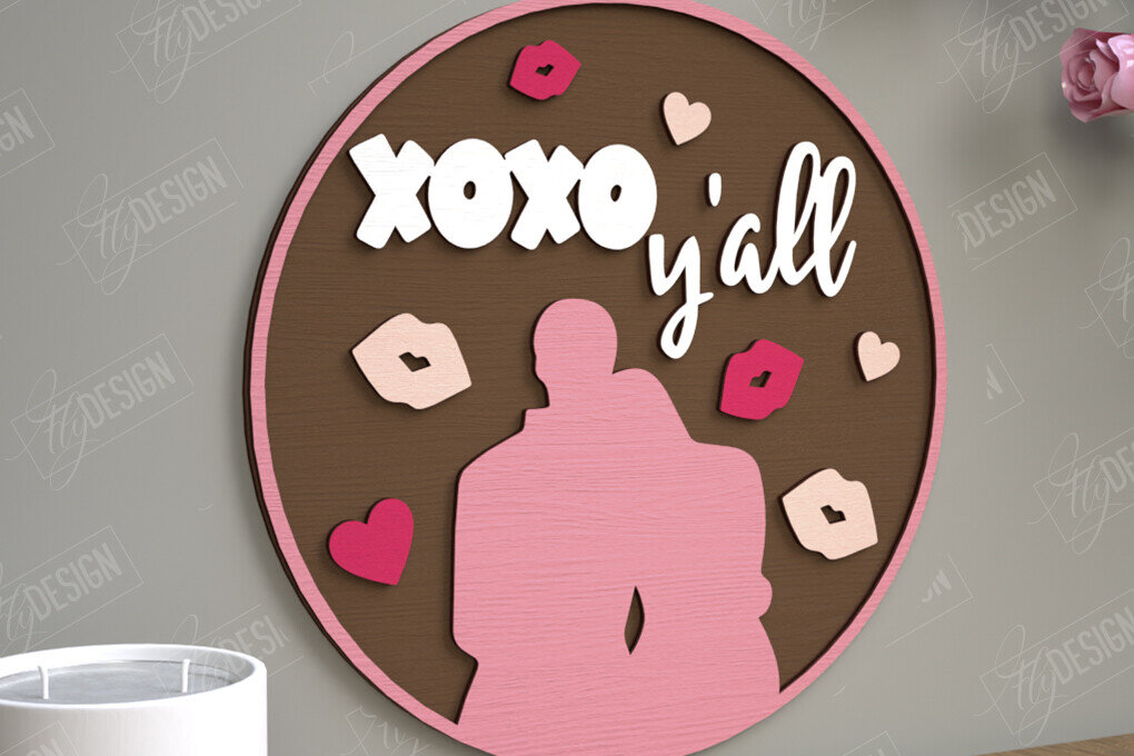 Intra απο ξύλο plywood 3mm-4mm πάχος – Στρογγυλά σημάδια του Αγίου Βαλεντίνου | Ρομαντικό δώρο Δίασταση  20x20 cm INTRAFABR-110185775