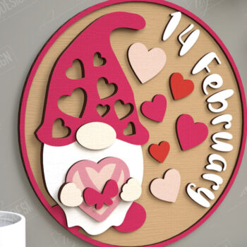 Intra απο ξύλο plywood 3mm-4mm πάχος – Στρογγυλά σημάδια του Αγίου Βαλεντίνου | Ρομαντικό δώρο Δίασταση  20x20 cm INTRAFABR-110185848 - Image 1