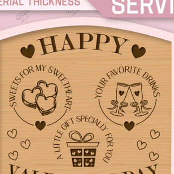 Intra απο ξύλο plywood 3mm-4mm πάχος – Δίσκος σερβιρίσματος του Αγίου Βαλεντίνου. Τρισδιάστατη Δίασταση  20x20 cm INTRAFABR-85845147 - Image 1