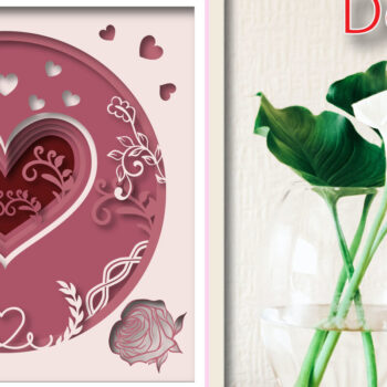 Intra απο ξύλο plywood 3mm-4mm πάχος – Πακέτο 3 σκιών για το Valentine's Shadow Box Δίασταση  20x20 cm INTRAFABR-24465697 - Image 6