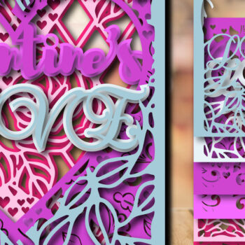 Intra απο ξύλο plywood 3mm-4mm πάχος – Πακέτο 3 σκιών για το Valentine's Shadow Box Δίασταση  20x20 cm INTRAFABR-24465452 - Image 3