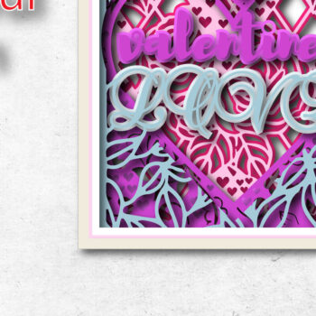 Intra απο ξύλο plywood 3mm-4mm πάχος – Πακέτο 3 σκιών για το Valentine's Shadow Box Δίασταση  20x20 cm INTRAFABR-24465452 - Image 6