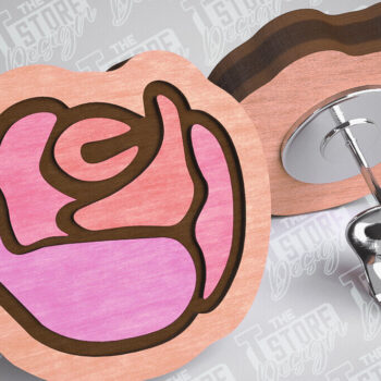 Intra απο ξύλο plywood 3mm-4mm πάχος – Σκουλαρίκια Valentines Stud Κοπή λέιζερ Δίασταση  5x5 cm INTRAFABR-83366226 - Image 1