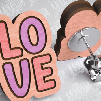 Intra απο ξύλο plywood 3mm-4mm πάχος – Σκουλαρίκια Valentines Stud Κοπή λέιζερ Δίασταση  5x5 cm INTRAFABR-83366255 - Image 5