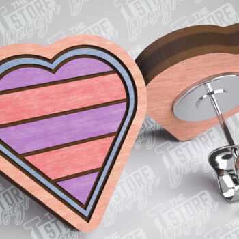 Intra απο ξύλο plywood 3mm-4mm πάχος – Σκουλαρίκια Valentines Stud Κοπή λέιζερ Δίασταση  5x5 cm INTRAFABR-83366255 - Image 8