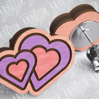 Intra απο ξύλο plywood 3mm-4mm πάχος – Σκουλαρίκια Valentines Stud Κοπή λέιζερ Δίασταση  5x5 cm INTRAFABR-83366192 - Image 1