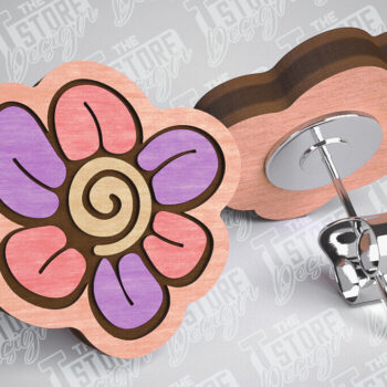 Intra απο ξύλο plywood 3mm-4mm πάχος – Σκουλαρίκια Valentines Stud Κοπή λέιζερ Δίασταση  5x5 cm INTRAFABR-83366207 - Image 1