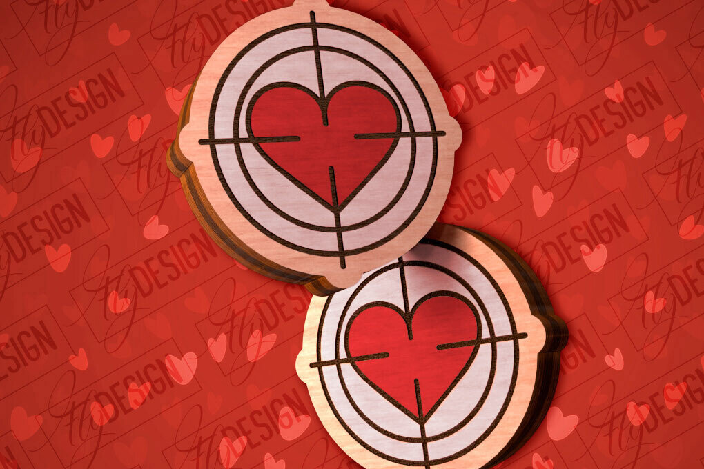 Intra απο ξύλο plywood 3mm-4mm πάχος – Valentines Stud Σκουλαρίκια Δίασταση  5x5 cm INTRAFABR-83059411