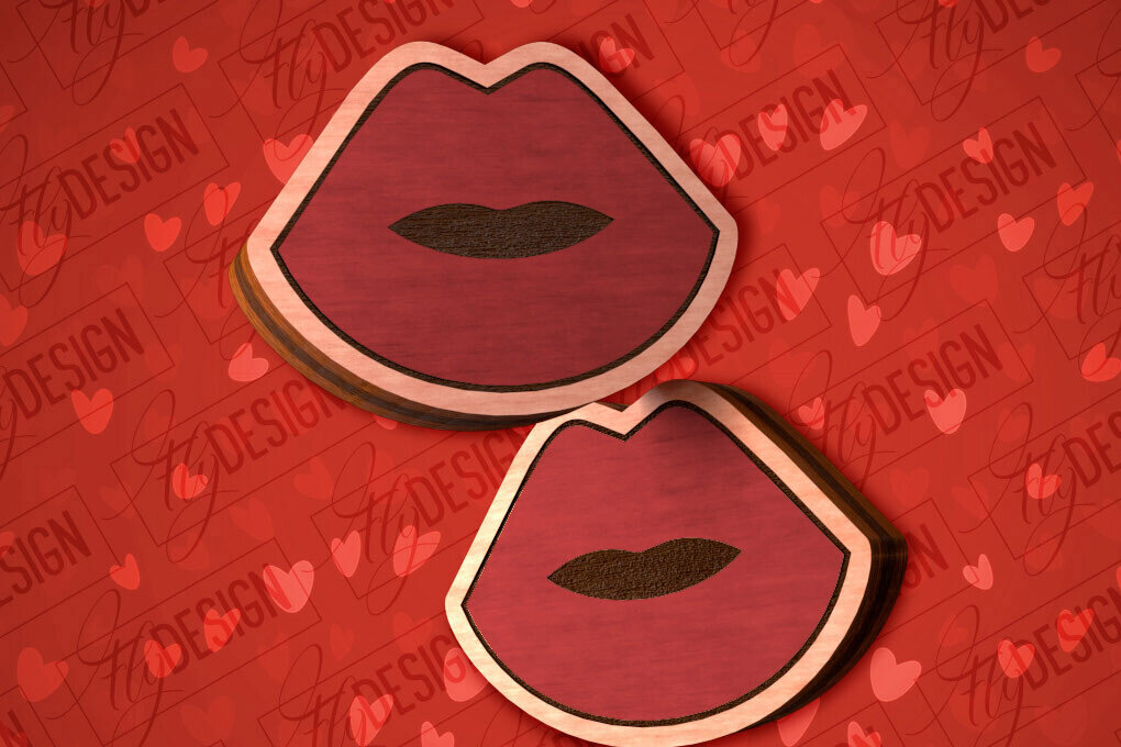 Intra απο ξύλο plywood 3mm-4mm πάχος – Valentines Stud Σκουλαρίκια Δίασταση  5x5 cm INTRAFABR-83059159