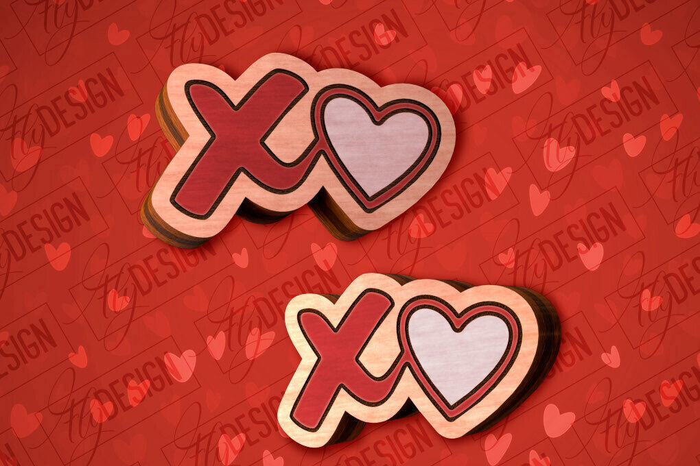 Intra απο ξύλο plywood 3mm-4mm πάχος – Valentines Stud Σκουλαρίκια Δίασταση  5x5 cm INTRAFABR-83059179