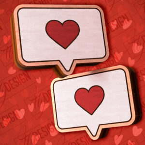 Intra απο ξύλο plywood 3mm-4mm πάχος – Valentines Stud Σκουλαρίκια Δίασταση  5x5 cm INTRAFABR-83059289