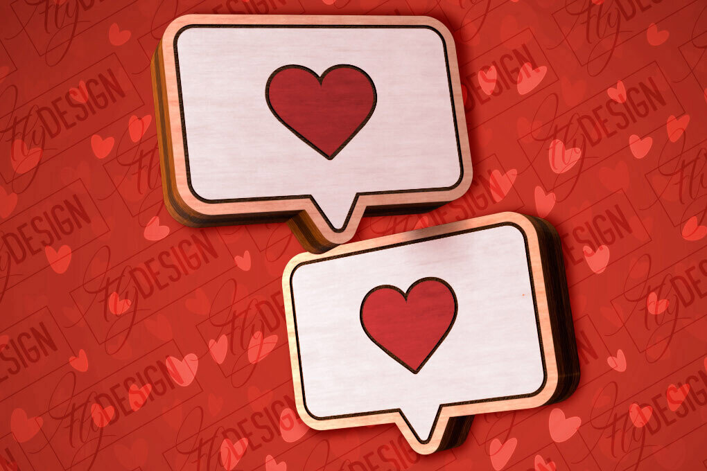 Intra απο ξύλο plywood 3mm-4mm πάχος – Valentines Stud Σκουλαρίκια Δίασταση  5x5 cm INTRAFABR-83059289