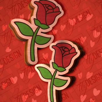 Intra απο ξύλο plywood 3mm-4mm πάχος – Valentines Stud Σκουλαρίκια Δίασταση  5x5 cm INTRAFABR-83059387 - Image 1