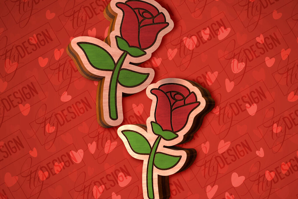 Intra απο ξύλο plywood 3mm-4mm πάχος – Valentines Stud Σκουλαρίκια Δίασταση  5x5 cm INTRAFABR-83059387