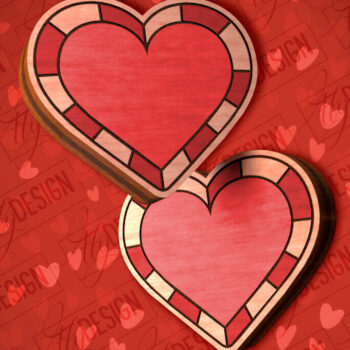 Intra απο ξύλο plywood 3mm-4mm πάχος – Valentines Stud Σκουλαρίκια Δίασταση  5x5 cm INTRAFABR-83058158 - Image 1