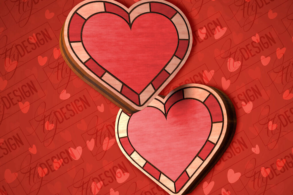 Intra απο ξύλο plywood 3mm-4mm πάχος – Valentines Stud Σκουλαρίκια Δίασταση  5x5 cm INTRAFABR-83058158