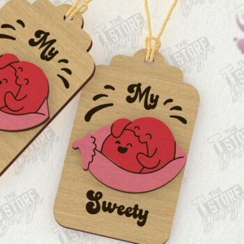 Intra απο ξύλο plywood 3mm-4mm πάχος – Ετικέτα του Αγίου Βαλεντίνου | Ετικέτα δώρου | Διακόσμηση δώρου Δίασταση  20x20 cm INTRAFABR-111348580 - Image 1