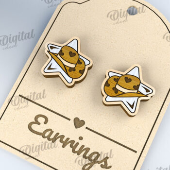 Intra απο ξύλο plywood 3mm-4mm πάχος – Σκουλαρίκια του Αγίου Βαλεντίνου με λέιζερ Δίασταση  5x5 cm INTRAFABR-112501724 - Image 1