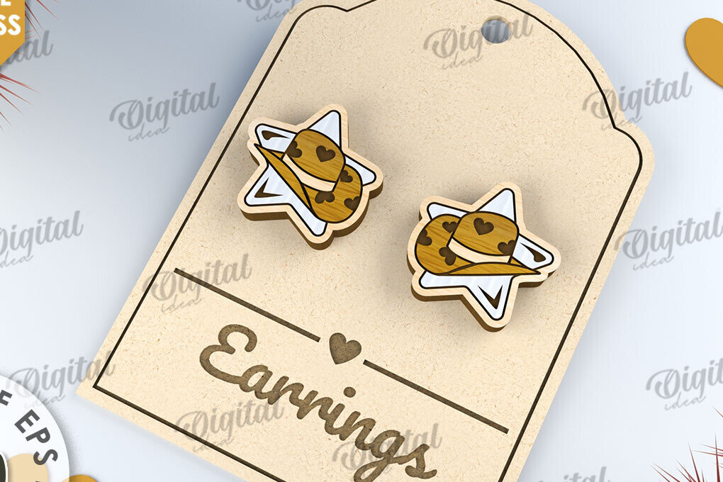 Intra απο ξύλο plywood 3mm-4mm πάχος – Σκουλαρίκια του Αγίου Βαλεντίνου με λέιζερ Δίασταση  5x5 cm INTRAFABR-112501724