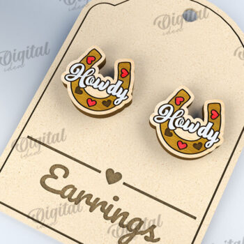 Intra απο ξύλο plywood 3mm-4mm πάχος – Σκουλαρίκια του Αγίου Βαλεντίνου με λέιζερ Δίασταση  5x5 cm INTRAFABR-112501424 - Image 1