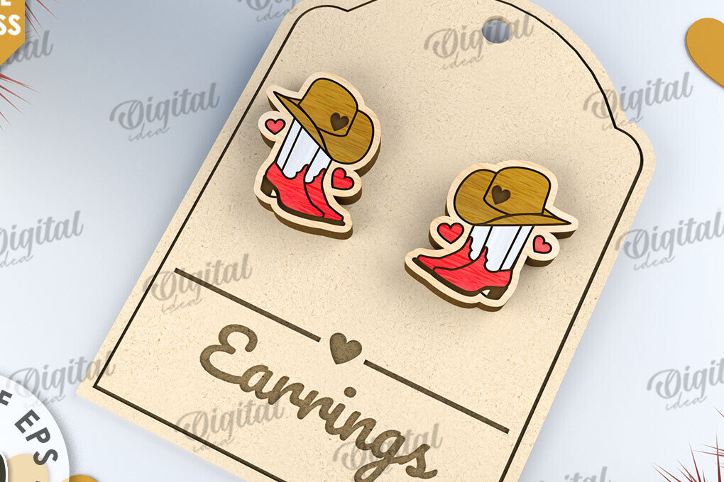 Intra απο ξύλο plywood 3mm-4mm πάχος – Σκουλαρίκια του Αγίου Βαλεντίνου με λέιζερ Δίασταση  5x5 cm INTRAFABR-112501474