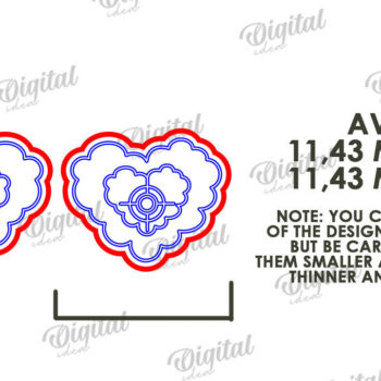 Intra απο ξύλο plywood 3mm-4mm πάχος – Σκουλαρίκια του Αγίου Βαλεντίνου με λέιζερ Δίασταση  5x5 cm INTRAFABR-112501559 - Image 2