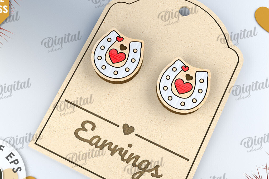 Intra απο ξύλο plywood 3mm-4mm πάχος – Σκουλαρίκια του Αγίου Βαλεντίνου με λέιζερ Δίασταση  5x5 cm INTRAFABR-112501591