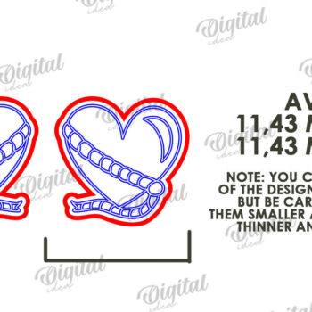 Intra απο ξύλο plywood 3mm-4mm πάχος – Σκουλαρίκια του Αγίου Βαλεντίνου με λέιζερ Δίασταση  5x5 cm INTRAFABR-112501690 - Image 2