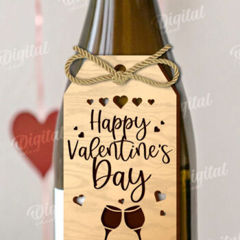 Intra απο ξύλο plywood 3mm-4mm πάχος – Μπουκάλι κρασιού Αγίου Βαλεντίνου Ετικέτες Πακέτο Δίασταση  20x20 cm INTRAFABR-111598749 - Image 4