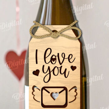 Intra απο ξύλο plywood 3mm-4mm πάχος – Μπουκάλι κρασιού Αγίου Βαλεντίνου Ετικέτες Πακέτο Δίασταση  20x20 cm INTRAFABR-111598749 - Image 5
