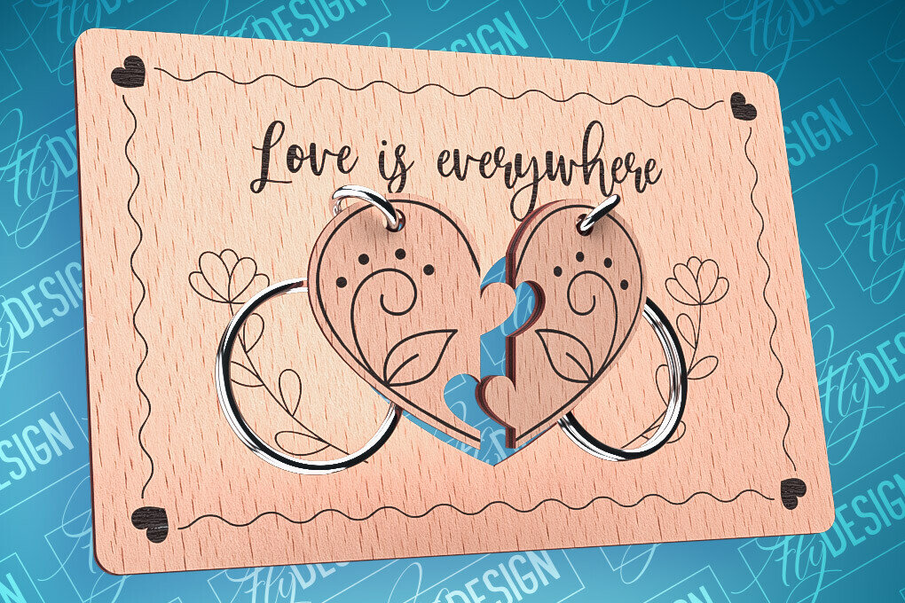 Intra απο ξύλο plywood 3mm-4mm πάχος – Ξύλινη κάρτα Αγίου Βαλεντίνου | CNC Δίασταση  20x20 cm INTRAFABR-87240342