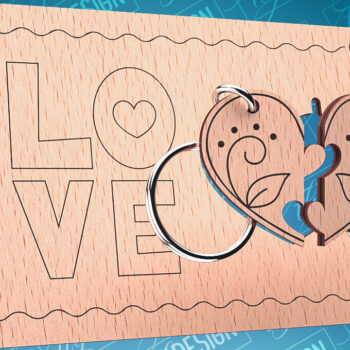 Intra απο ξύλο plywood 3mm-4mm πάχος – Ξύλινη κάρτα Αγίου Βαλεντίνου | CNC Δίασταση 20x20 cm INTRAFABR-87240499 - Image 3