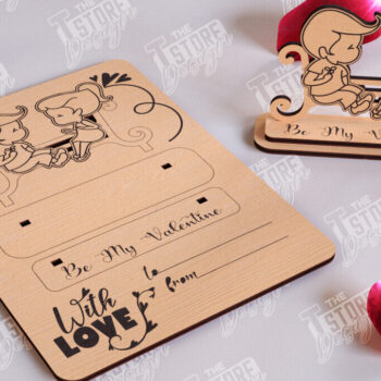 Intra απο ξύλο plywood 3mm-4mm πάχος – Ξύλινη κάρτα του Αγίου Βαλεντίνου | Ρομαντικό δώρο Δίασταση  20x20 cm INTRAFABR-110126475 - Image 1